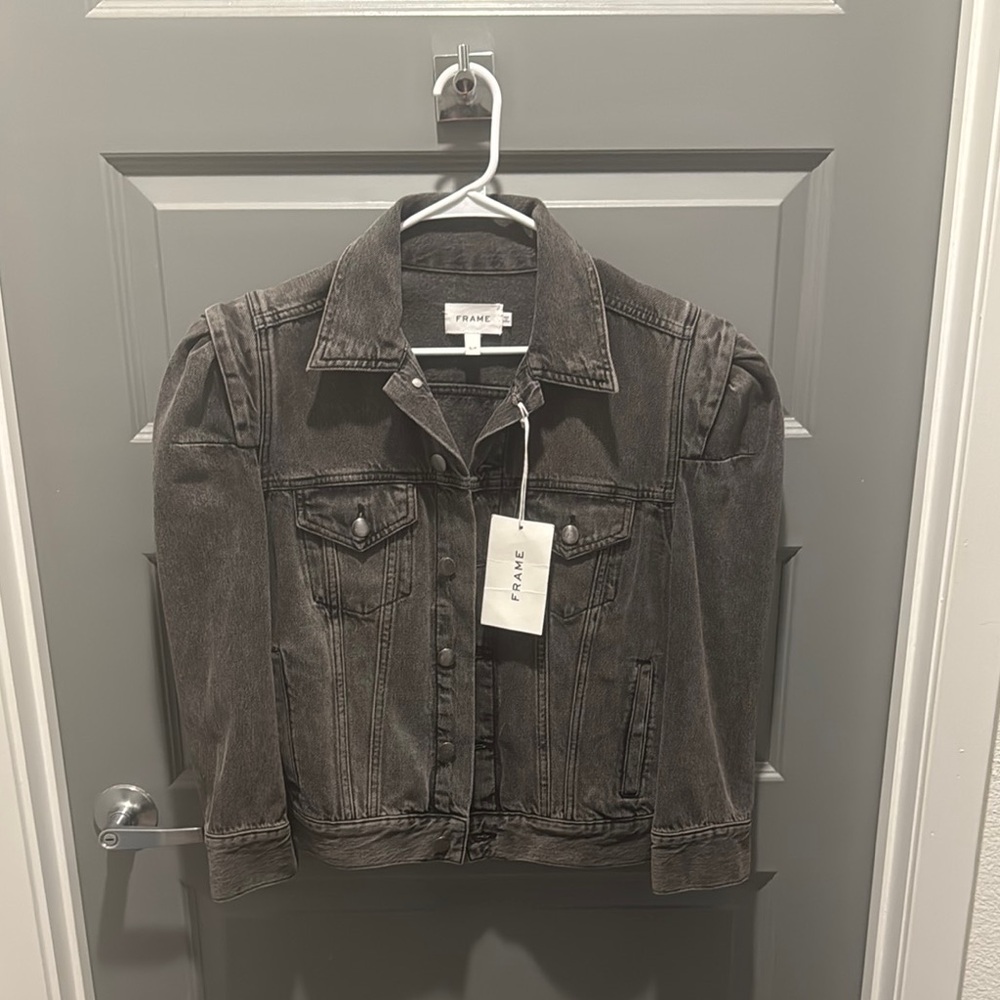 NWT FRAME Black Denim Jacket